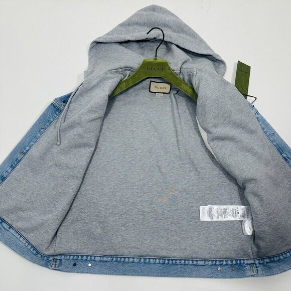 Gucci Men Size 48/ M Denim Gilet Vest Jacket Hooded Hollywood Babylon NWT $3150 - Picture 12 of 16